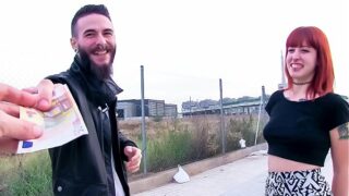 LAS FOLLADORAS – Spanish porn industry star Lilyan Crimson picks up and fucks a boy after public bare-breasted showcase