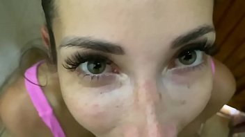 My best friend Clea Gaultier fellates my spouse and make him come in her mouth