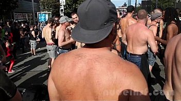 Nude in San Francisco does the Folsom Street Fair 2013