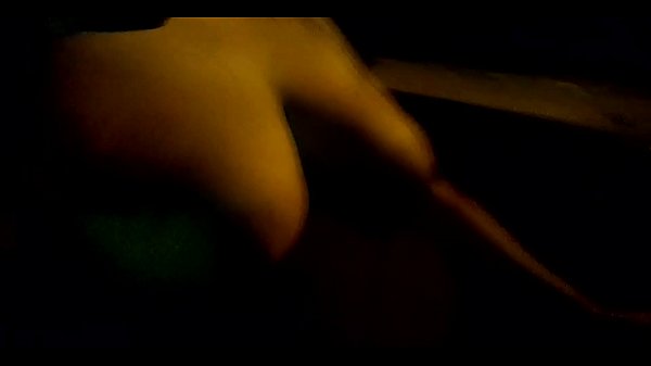 Railing around flashing my breasts at night