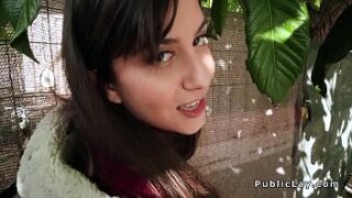 Romanian honey gets good-sized dick in the culo in public