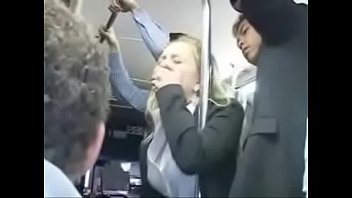 Man finger a sexy lady in bus