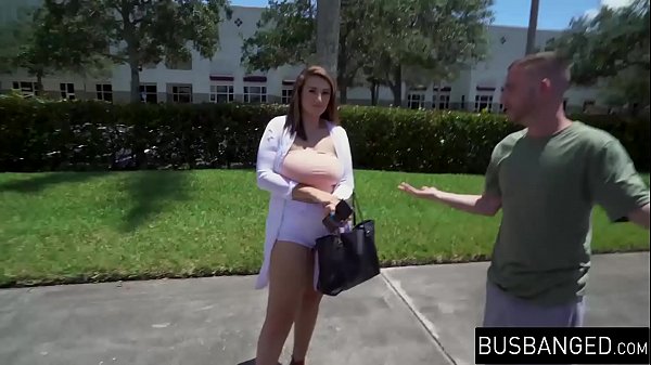 XXL tits teenie Britt James takes a dick rail in a van