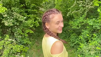 Fuckfest public in the forest with a lean teenager