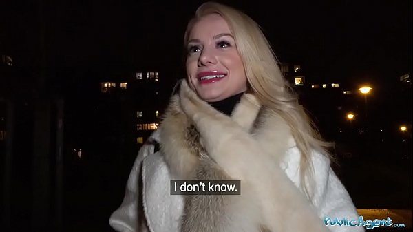 Public Agent Sexy blondes taut shaven honeypot crammed with jizm