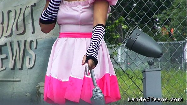 Costumed nubile hitchhiker banged fat pecker outdoor