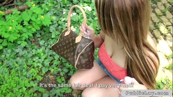 Honey flashing knockers and banging in public for cash