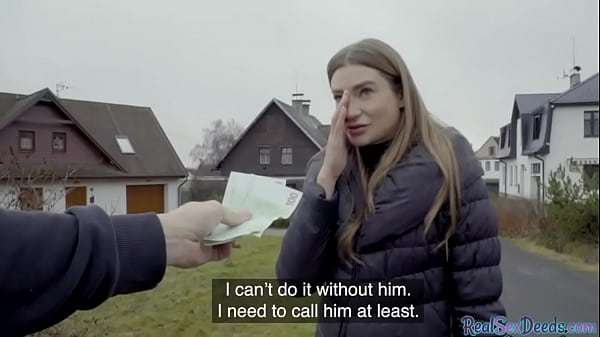 Horny blonde nubile gets picked up and does bj to yam-sized man rod