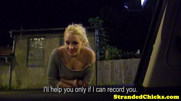 Stranded russian chick gets spunk in her mouth