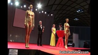 Hot femmes pose nude at undress showcase