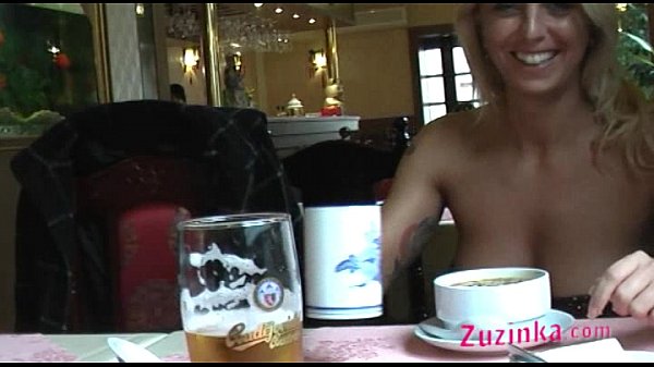 Natural exhibitionist in Asian Restaurant