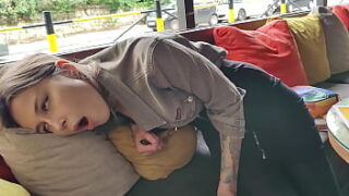 Obliged to jizm stepsister right in the cafe!