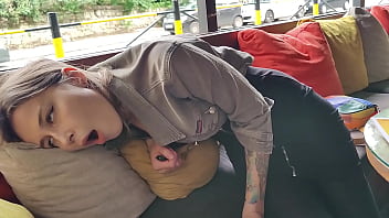 Obliged to jizm stepsister right in the cafe!