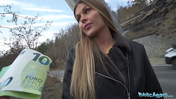 Public Agent Look at these wonderful big orbs as she fucks a big fat lollipop in POV
