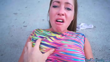 Pulled MILF with sweet big juggs gives head to random man POV